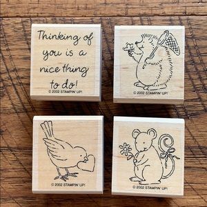 ❤️ 2002 Set of 4 Cute Stamps ~ Gently Loved